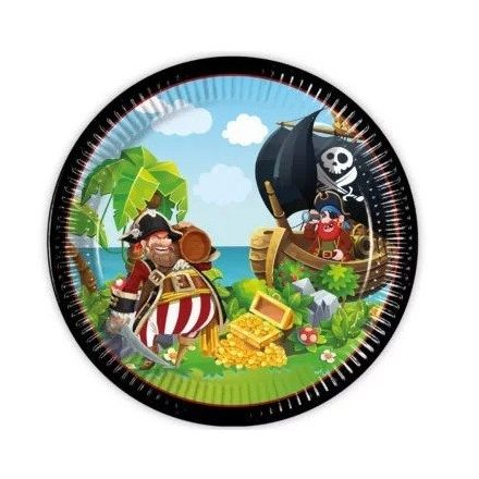 Island Pirates, Kalóz papírtányér 8 db-os 23 cm FSC