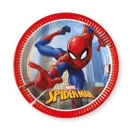 Spiderman Crime Fighter Pókember papírtányér 8 db-os 20 cm FSC