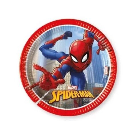 Spiderman Crime Fighter Pókember papírtányér 8 db-os 20 cm FSC