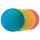 Színes Party félig átlátszó műanyag tányér 4 db-os