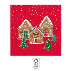 Karácsonyi Gingerhouses szalvéta 20 db-os 33x33 cm FSC
