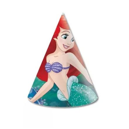 Disney Hercegnők Ariel party kalap csákó 6 db-os