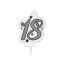 Sretan rođendan Milestone Happy Birthday srebrna svijeća za tortu, svjećica s brojem 18