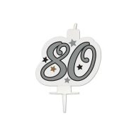   Sretan rođendan Milestone Sretan rođendan srebrna tortna svijeća, brojna svijeća 80