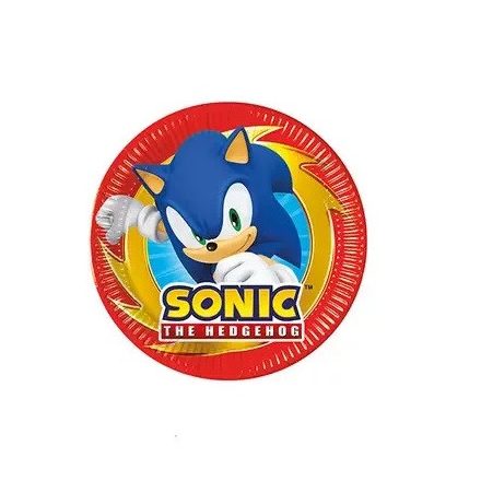 Sonic a sündisznó papírtányér 8 db-os 20cm