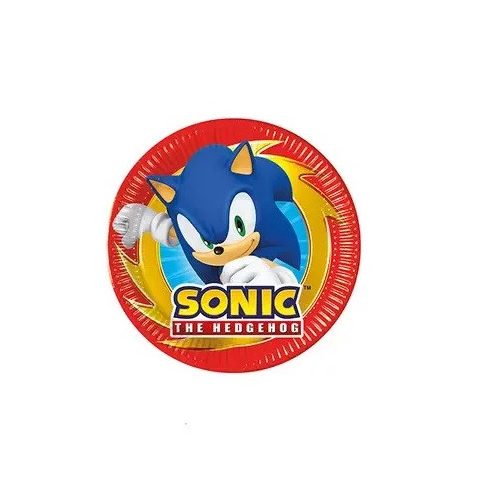 Sonic a sündisznó papírtányér 8 db-os 20cm