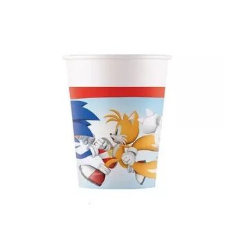 Sonic a sündisznó papír pohár 8 db-os 200ml