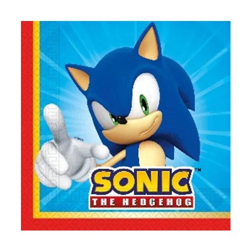 Sonic a sündisznó szalvéta 20 db-os 33x33cm