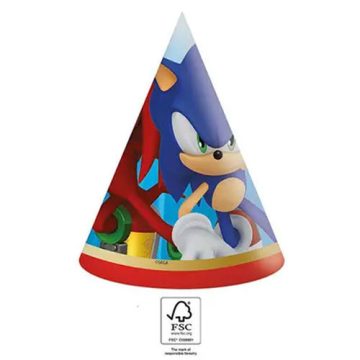 Sonic a sündisznó party kalap csákó 6 db-os