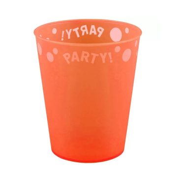 Narancssárga micro műanyag pohár party 250ml