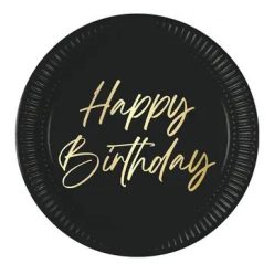 Happy Birthday Elegant papírtányér 8 db-os 23 cm FSC