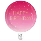 Sretan rođendan Golden Pink Happy Birthday papirnati tanjur, 8 komada, 23 cm FSC