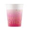 Sretan rođendan Golden Pink Happy Birthday papirnata čaša 8 komada 200 ml FSC