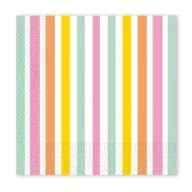 Színes Pastel Stripes szalvéta 20 db-os 33x33 cm FSC