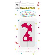 Šareno Pink Pattern svijeća za tortu broj 2