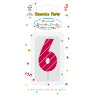 Šareno Pink Pattern Rođendanska svijeća broj 6