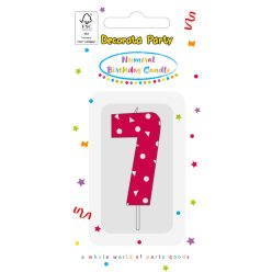 Színes Pink Pattern 7-es tortagyertya, számgyertya