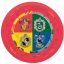 Harry Potter Hogwarts Houses mikro premium plastični plitki tanjuri set od 4 komada 21 cm