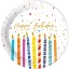 Happy Birthday Multicolor Candles papírtányér 8 db-os 23 cm FSC