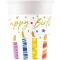 Happy Birthday Multicolor Candles papír pohár 8 db-os 200 ml FSC