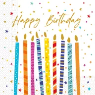   Happy Birthday Multicolor Candles szalvéta 20 db-os 33x33 cm FSC