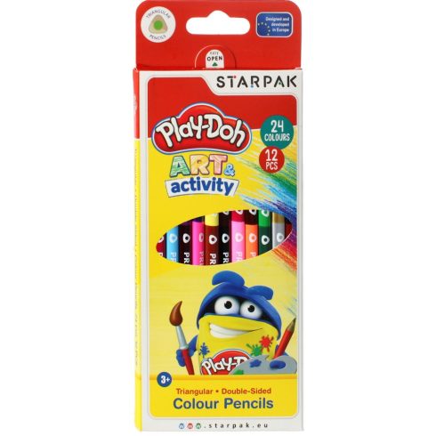 Play-Doh kétvégű, háromszögletű színes ceruza készlet