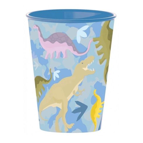 Dinoszaurusz műanyag pohár kék