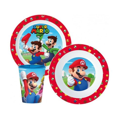Super Mario micro étkészlet szett pohárral