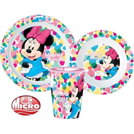 Disney Minnie micro étkészlet szett pohárral színes