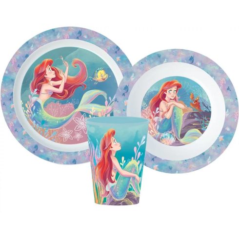 Disney Hercegnők micro étkészlet szett pohárral (Ariel)