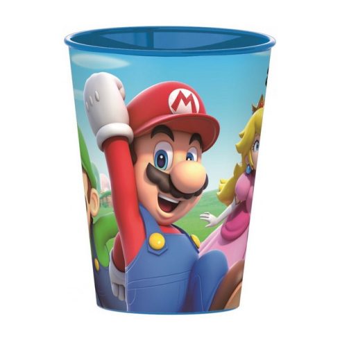 Super Mario műanyag pohár kék