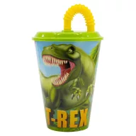 Dinosaurusi T-Rex čaša sa slamkom, plastična 430 ml