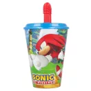 Sonic a sündisznó Adventure szívószálas pohár, műanyag 430 ml