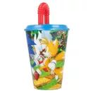 Sonic a sündisznó Adventure szívószálas pohár, műanyag 430 ml