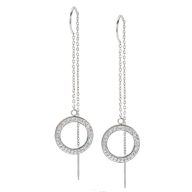 Victoria Naušnice srebrne boje s bijelim kamenom