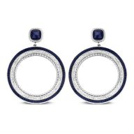 Victoria Srebrna naušnica s plavim i bijelim kamenjem
