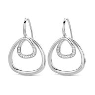 Victoria Srebrna naušnica s bijelim kamenom