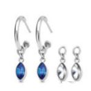 Victoria Naušnice srebrne boje s plavim i bijelim kamenčićima