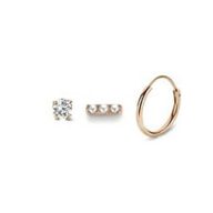 Victoria Rose zlatne boje naušnice, 3 komada