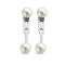 Victoria Srebrna naušnica s bijelim perlicama