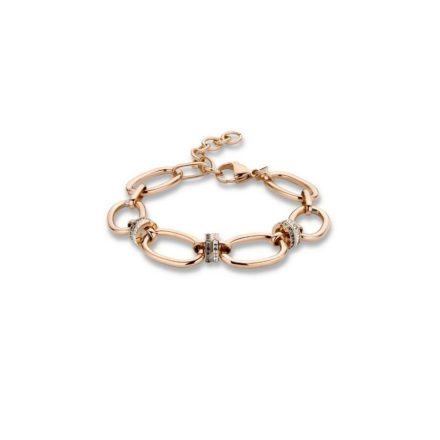 Victoria rose gold színű köves karkötő chain