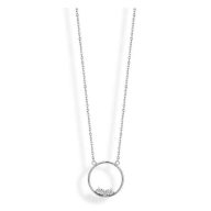 Victoria Ogrlica sa bijelim kamenom srebrne boje