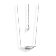Victoria Srebrna ogrlica s perjem i kamenčićima