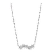 Victoria Ogrlica s cvijetom s bijelim kamenjem srebrne boje