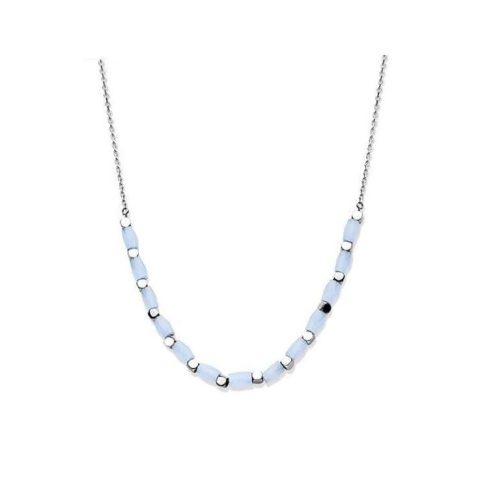 Victoria ezüst színű kék gyöngyös nyaklánc