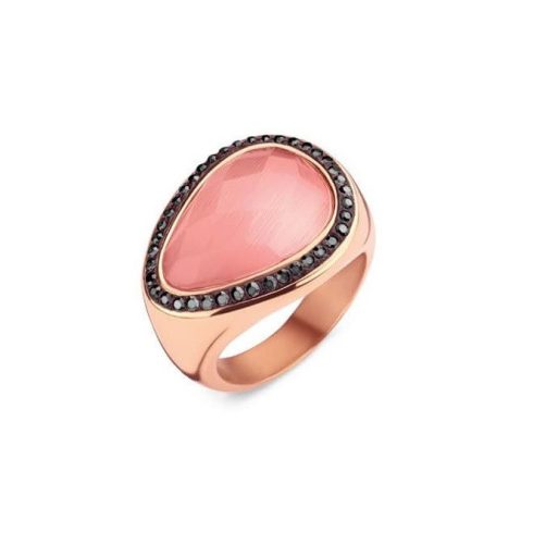 Victoria rose gold színű rózsaszín köves gyűrű pink