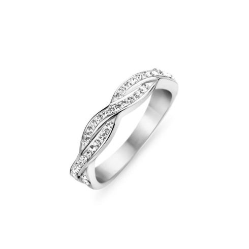 Victoria ezüst színű fehér köves gyűrű shine 52