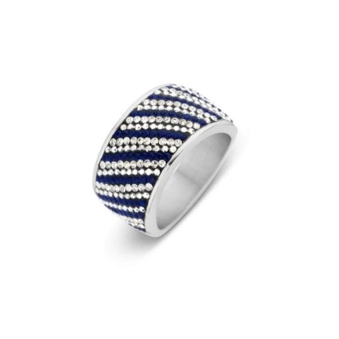 Victoria ezüst színű kék fehér köves gyűrű blue