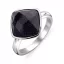 Victoria Srebrni prsten s crnim kamenom