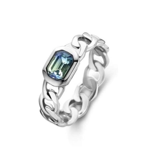 Victoria ezüst színű köves gyűrű blue stone
